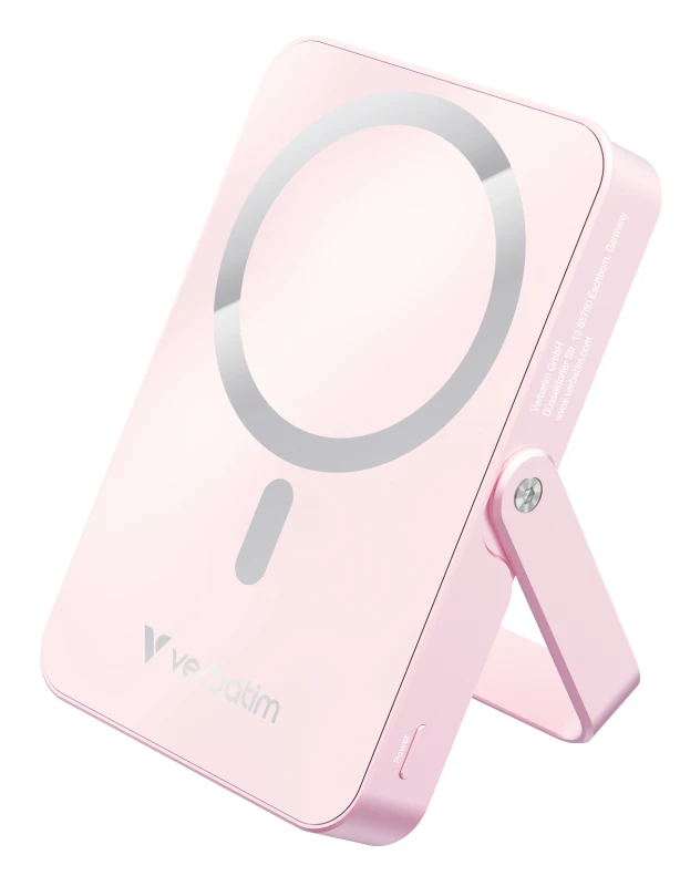 Image of Verbatim Verbatim Charge 'n' Go Magnetic Wireless Power Bank with stand - 10000 mAh Pink 32267