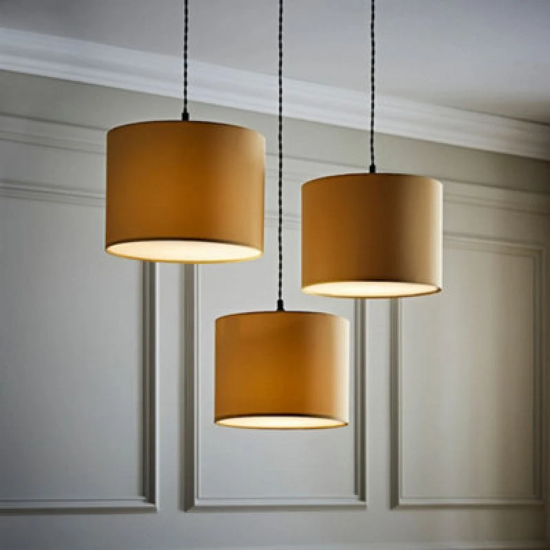 Image of ValueLights Torbery Set of 3 Ceiling Pendant Light Lamp Shades Camel
