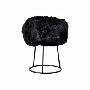 Image of Native Natural Black Metal Sheepskin Stool