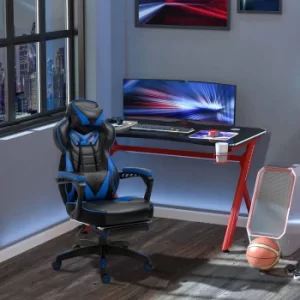 Image of Lydia Ergonomic Reclining Gaming Chair with Manual Footrest, Blue