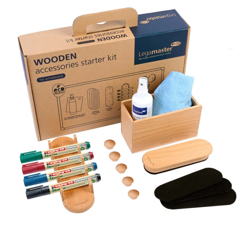 Image of Legamaster Wooden Whiteboard Accessory Set 17 Piece 7-125600 ED10164 ED10164