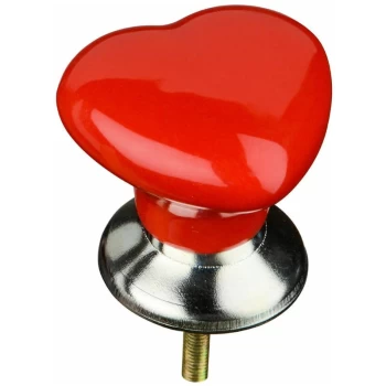 Image of Heart Shape Red Ceramic Drawer Knobs - Premier Housewares