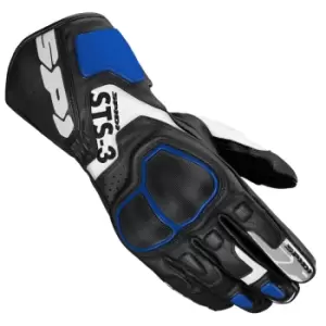 Image of Spidi Sts-3 Black Blue Motorcycle Gloves S