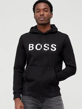 Image of BOSS Soody Logo Overhead Hoodie - Black, Size L, Men