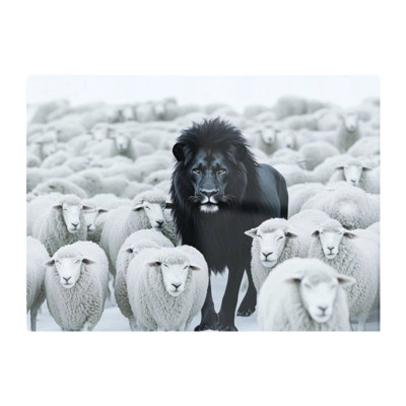 Image of Warren Reed Designer Lion Amidst The Flock Chopping Board