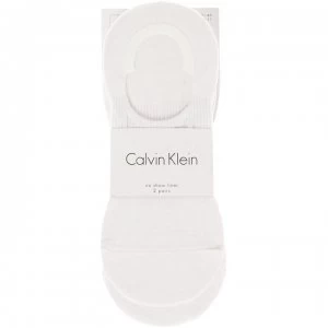 Image of Calvin Klein 2 Pack No Show Trainer Liners - White