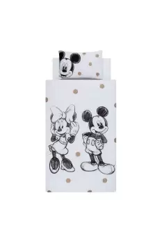 Image of Cotton Mickey & Minnie Mouse Duvet Cover Set