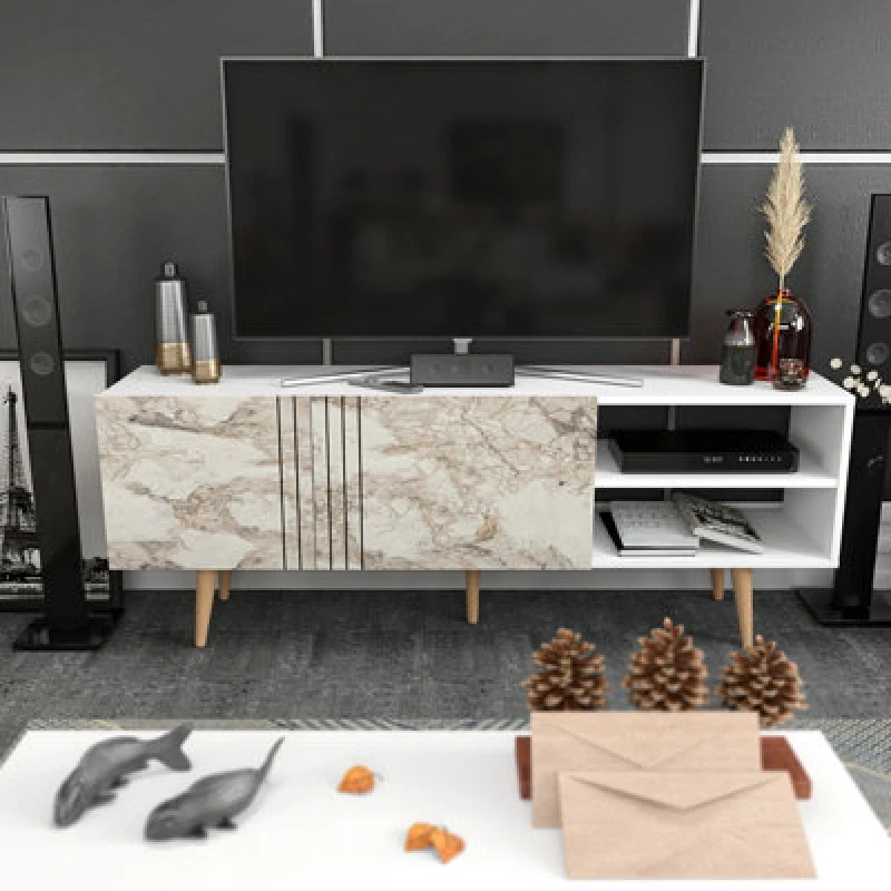 Image of Decorotika Ronas 160Cm Wide TV Stand Media Console For Tvs Up To 72 Inch