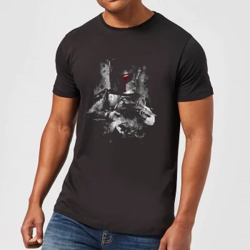 Image of Star Wars Boba Fett Distressed Mens T-Shirt - Black - 5XL