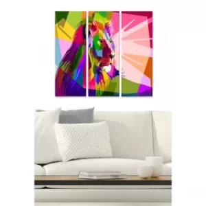 Image of MDF334633 Multicolor Decorative MDF Painting (3 Pieces)