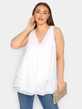 Image of Yours Layered Sleeveless Top - White, Size 14, Women