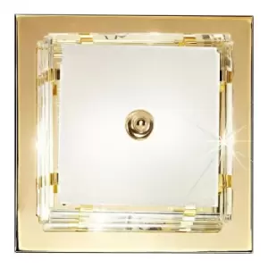 Image of Kolarz ONTARIO - Lifestyle Patterned Flush Ceiling Lamp Polished Gold, 2x E27