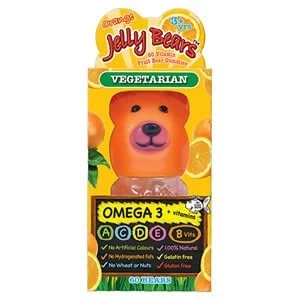 Image of Jelly Bears Omega 3 Vitamins Orange Flavour 60 Bears