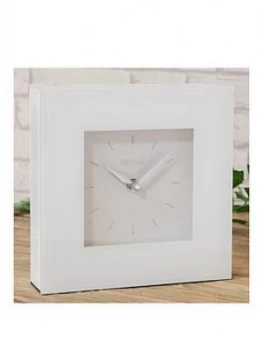 Image of White Glass Square Mantel Clock