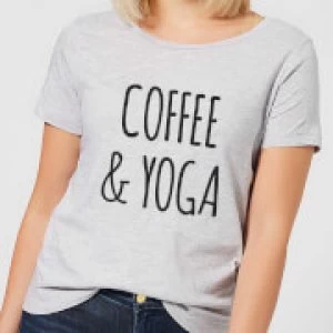 Image of Coffee and Yoga Womens T-Shirt - Grey - 3XL