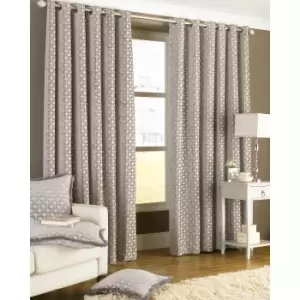 Image of Riva Home Belmont Ringtop Curtains (66x72 (168x183cm)) (Silver)