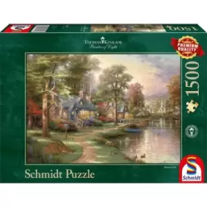 Image of Thomas Kinkade: Hometown Lake Jigsaw Puzzle 1500 Pieces