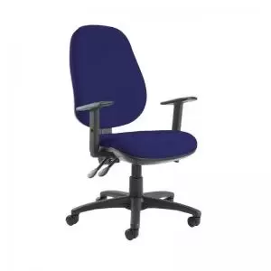 Image of Jota extra high back operator chair with adjustable arms - Ocean Blue