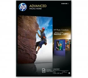Image of HP A4 Advanced Photo Paper 25 Sheets