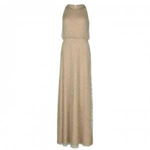 Image of Adrianna Papell Maxi Dress - Silver/Nude