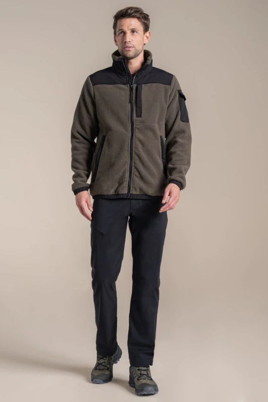 Image of Craghoppers Craghoppers Men Braefell Full-Zip Insulating Fleece Jacket in Dark Green Size: Small Dark Green S Male 5063260130530