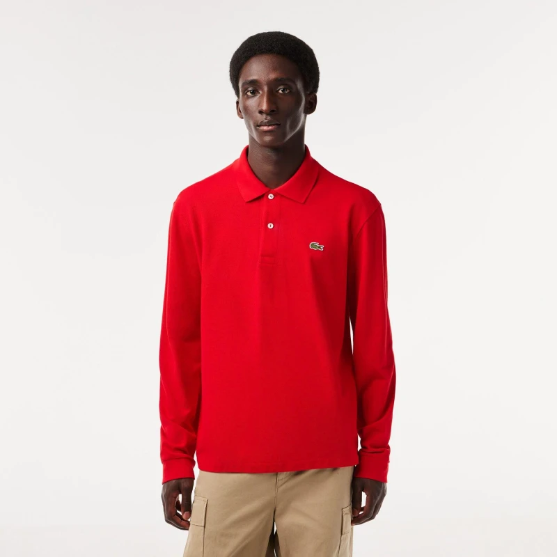 Image of Lacoste LACOSTE LONG SLEEVE POLO Red male XS