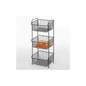 Image of Wireware Black 3 Tier Vegetable Rack - Delfinware