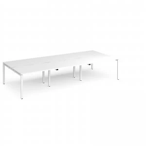 Image of Adapt II Triple Back to Back Desk s 3600mm x 1600mm - White Frame whit