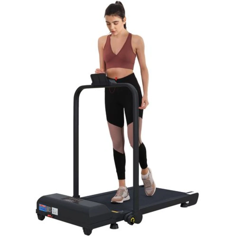 Image of HOMCOM HOMCOM 2.5HP Folding Treadmill Walking Pad with Remote Control, 1-10km/h in Black One Size Unisex 5061025055401