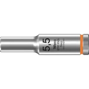 Image of Wera 8790 HMA Deep 1/4" Drive Hexagon Socket Metric 1/4" 5.5mm