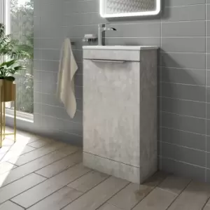 Image of 460mm Concrete Effect Cloakroom Freestanding Vanity Unit with Basin - Sion