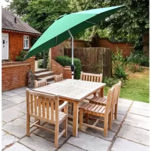 Image of Glamhaus Garden Tilting Table Parasol For Outdoors Crank Handle - Green