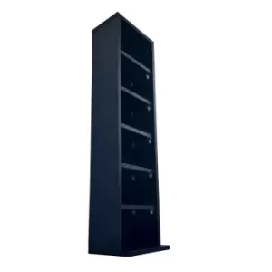 Image of 6 Tier Black Wooden CD DVD Shelf Storage Rack