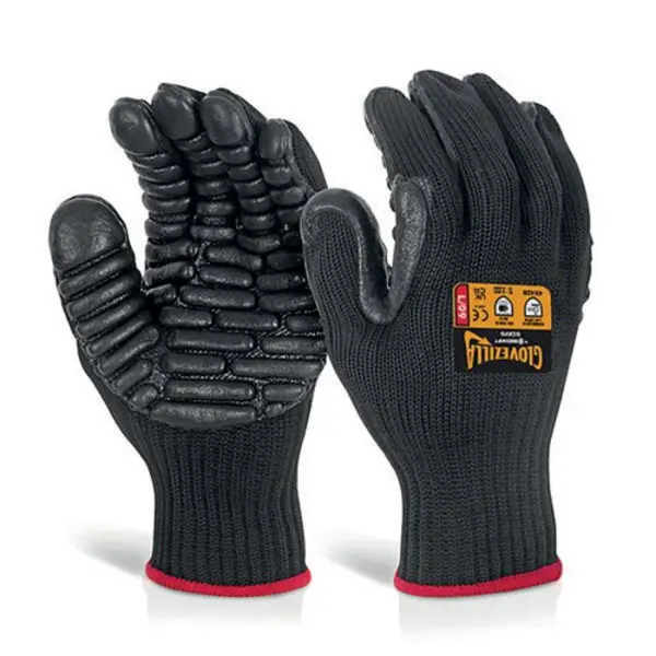 Image of Glovezilla Beeswift Glovezilla Anti-Vibration Gloves Black M GZAVGM