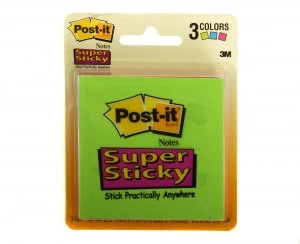 Image of Post it Super Sticky Ultra Colour Pads 76x76mm 135 Sheets
