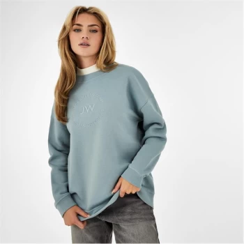 Image of Jack Wills Circle Embroidered Longline Sweatshirt - Mint