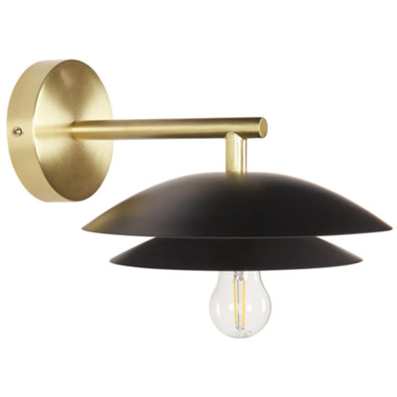 Image of Beliani Wall Lamp Lasolo Metal Black