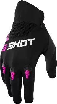 Image of Shot Devo Kids Motocross Gloves, black-pink, Size 10/11, black-pink, Size 10/11