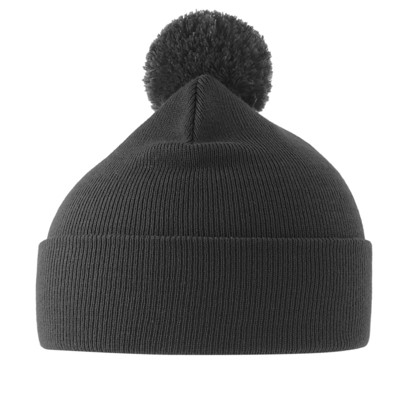 Image of Atlantis Atlantis Men Wind S Pom Pom Double Skin Cuffed Beanie in Dark Grey Dark Grey One Size Male 5063693996611