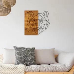 Image of Bear1 Walnut Black Decorative Wooden Wall Accessory