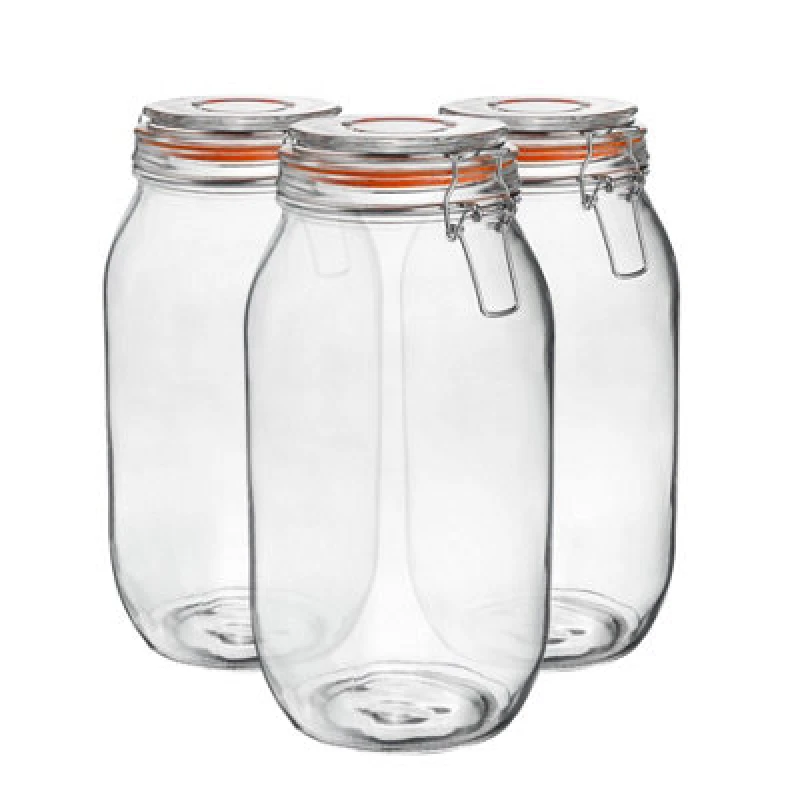Image of Argon Tableware Argon Tableware Glass Storage Jars - 200ml - Clear - Pack of 3 Clear