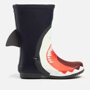 Image of Joules Kids Printed Wellies - Navy Shark - UK 1 Kids
