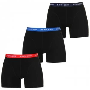Image of Bjorn Borg 3 Pack Contrast Trunks - Black