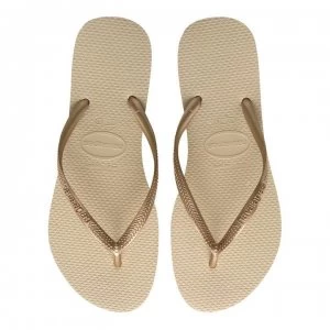 Image of Havaianas Havaianas Slim Flip Flops - Gold