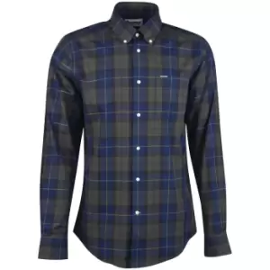 Image of Barbour Mens Wetherham Tailored Shirt Olive Night Medium