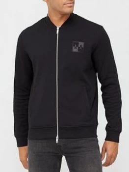 Image of Armani Exchange Quilted Sweat Bomber Jacket Black Size XS Men