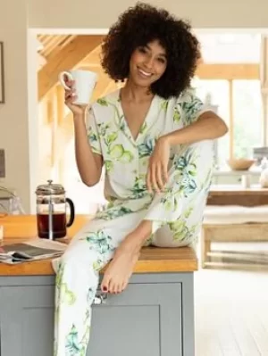 Image of Cyberjammies Gina Lime Print 2pce Set, White, Size 18, Women