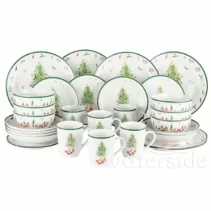 Image of 30 Piece Festive Tree Dinner Set