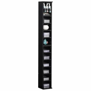 Image of Rumer Media Tower Rack Set of 2, black