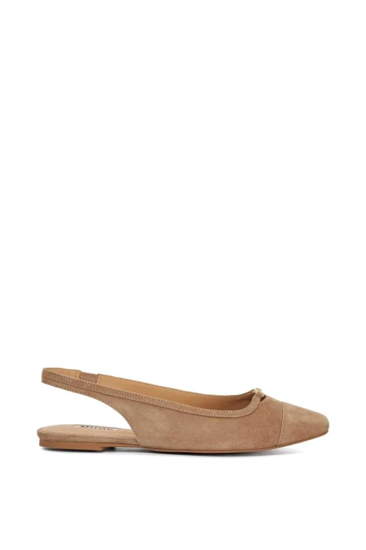 Image of Dune London Womens 'Hanna' Suede Ballet Pumps in Brown Size: 8 Brown Female 8
